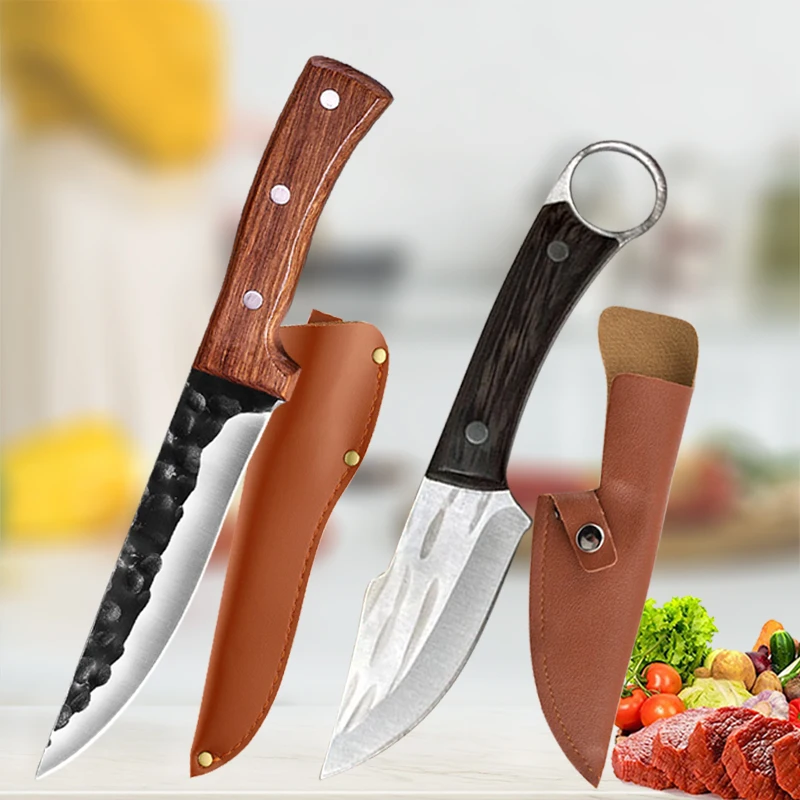 Boning Knife Chef Meat Cleaver Stainless Steel Cutting Knives Fruit Meat Peeling & Cutting Tools