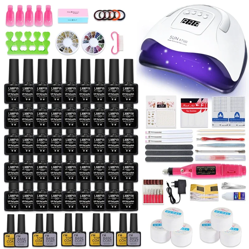 Manicure Set UV LED Nail Lamp Nail Drill Machine Gel Nail Polish Kit