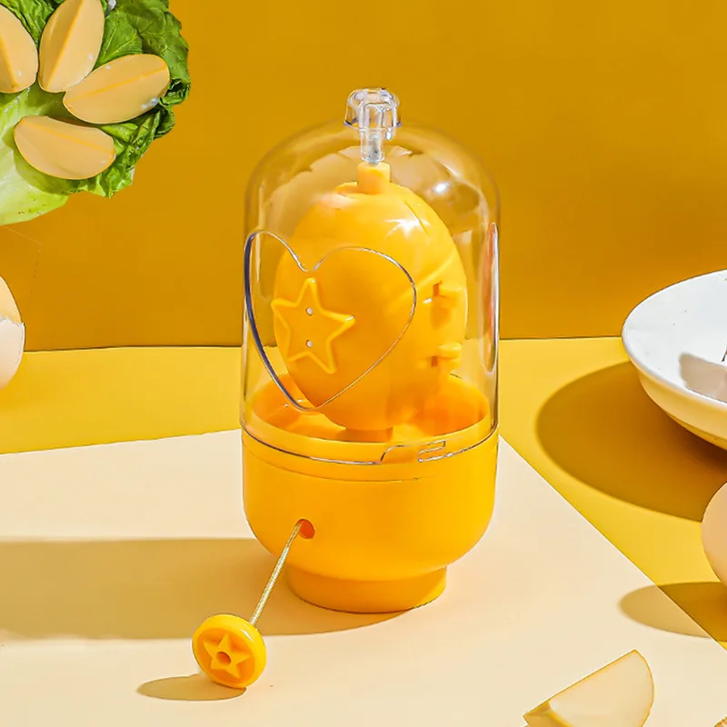 Egg Scrambler Hand Egg Shaker Mixer Food Grade Silicone Spinner Manual Tool In Shell Spinner for Hard Boiled Eggs egg beater