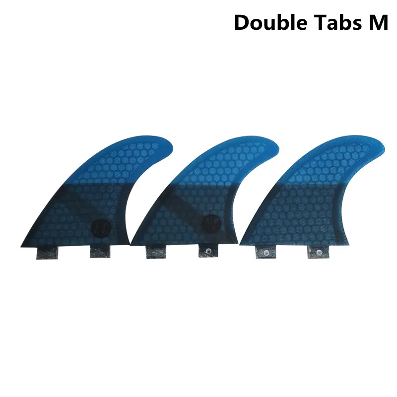 Enhanced Surfboard Fins Honeycomb Carbon Double Tabs 1 - Twin, Tri, Quad Sets