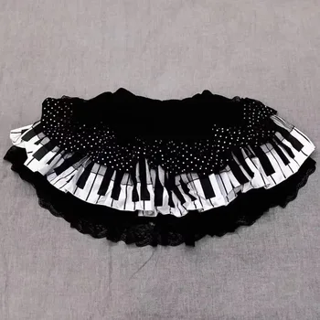 Y2k Gothic Punk Black White Short Skirt Women Hot Chick Darkly Polka Dot Ruffle Cake Skirt Female Sweet Chic Lolita Lace Skirts 1