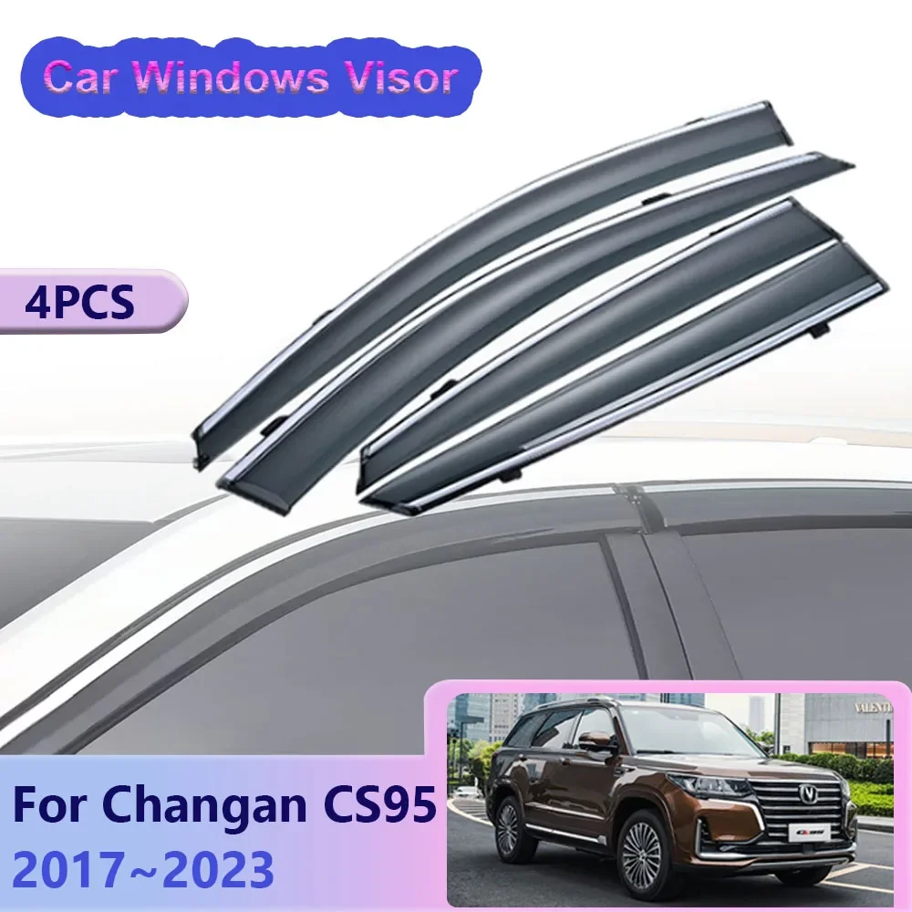 

For Changan CS95 2017~2023 Windows Visor Car Side Sun Rain Guards Deflector Awnings Shelter Vent Smoke Cover Exterior Accessorie