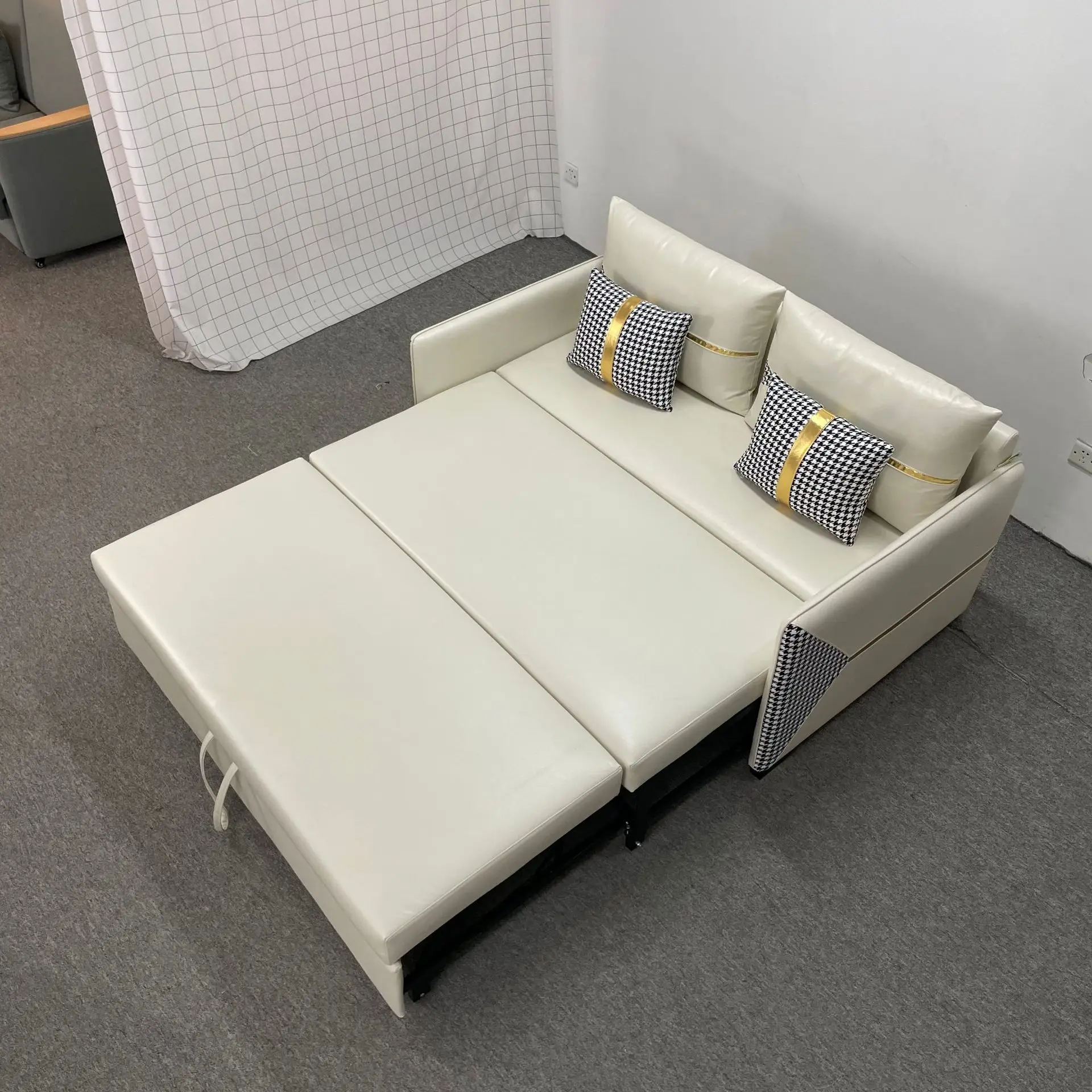 thumbnail image 1 of Sofá cama extensible, muebles convertibles para sala de estar, sofá de dos plazas tapizado en tela tecnológica, sofá para dormir, sofá pequeño blanco para apartamento, 1 of 4