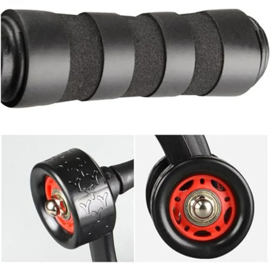 2 Pack 4-Wheel Ab Roller Abdominal Exercise Roller for Six Pack Abs, Core Workout Trainer, Stomach Exercises with Knee Mat, Spor