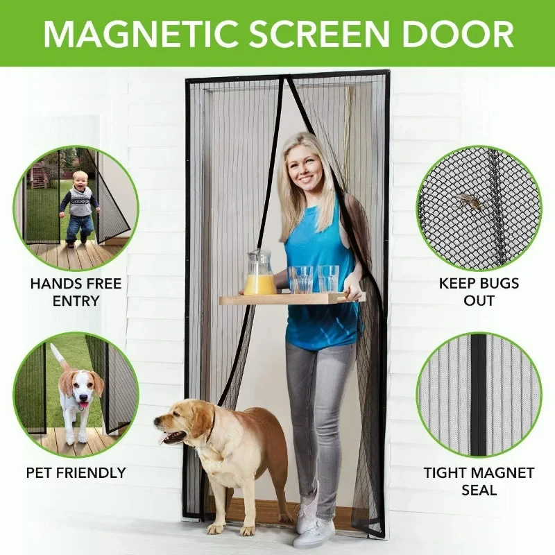 Mosquito Net Anti-Mosquito Summer Automatic Closing Magnetic Invisible Door Mesh Anti Bug Fly Partition Curtain Magic Mesh
