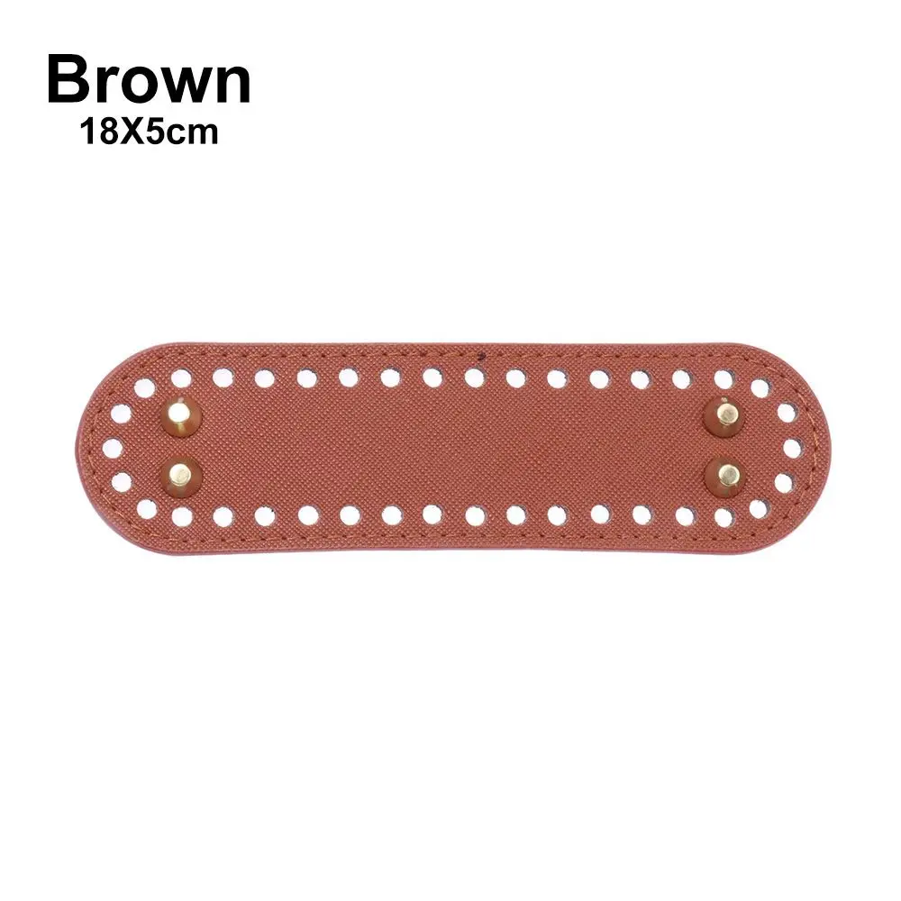WADORN 2 Colori Fondo Borsa in Pelle per Uncinetto, Borsa Ovale in Pelle all 'Uncinetto Shaper Inferiore per Unghie per Inserto per Maglieria Cuscino Base per Cuscino con Fori, 32.2 x 7.1 cm
