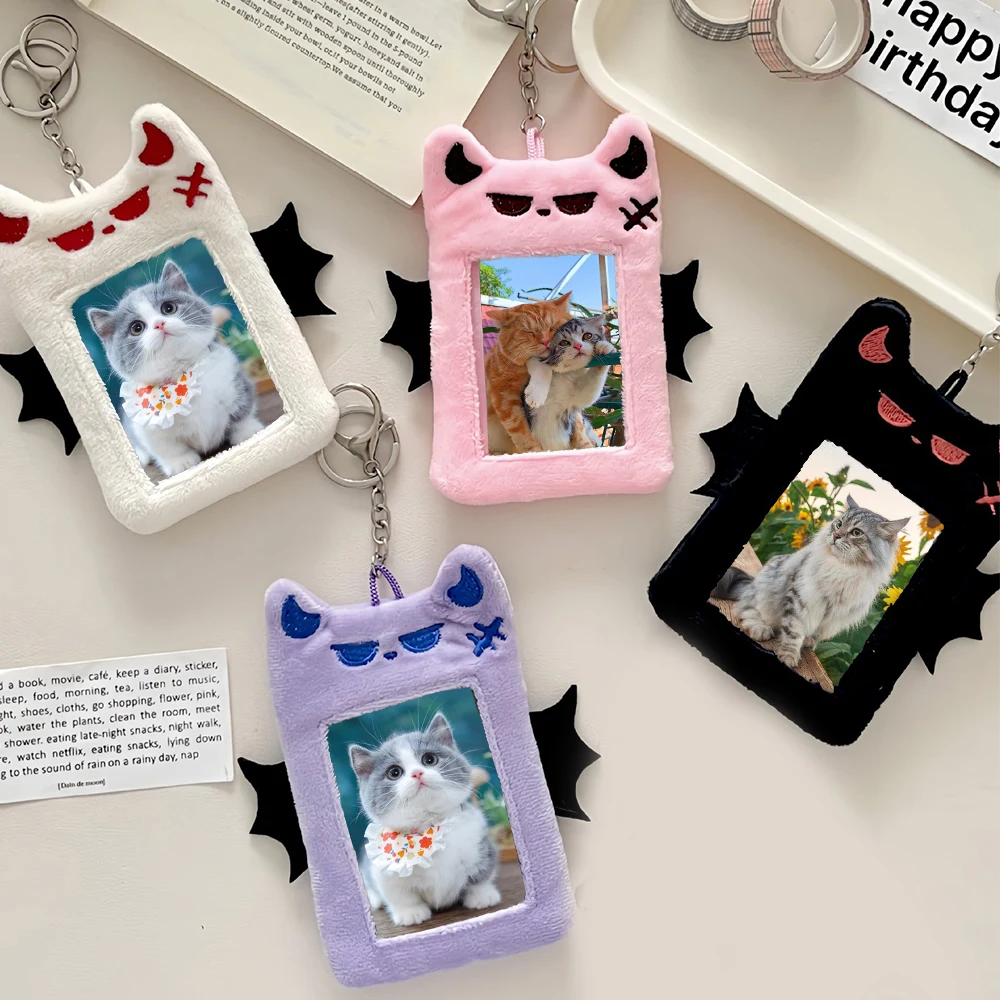 

ID Credit Case Keychain Protector Case Star Chasing Pendant Photo Card Holder Sweet Cool Cute INS Cartoon Plush Card Cover