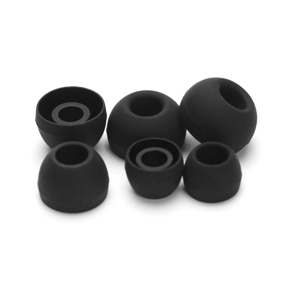 Comfortable Silicone Earphone Earplugs - 3 Pairs (6pcs) Multi-Size Ear Tips Replacement