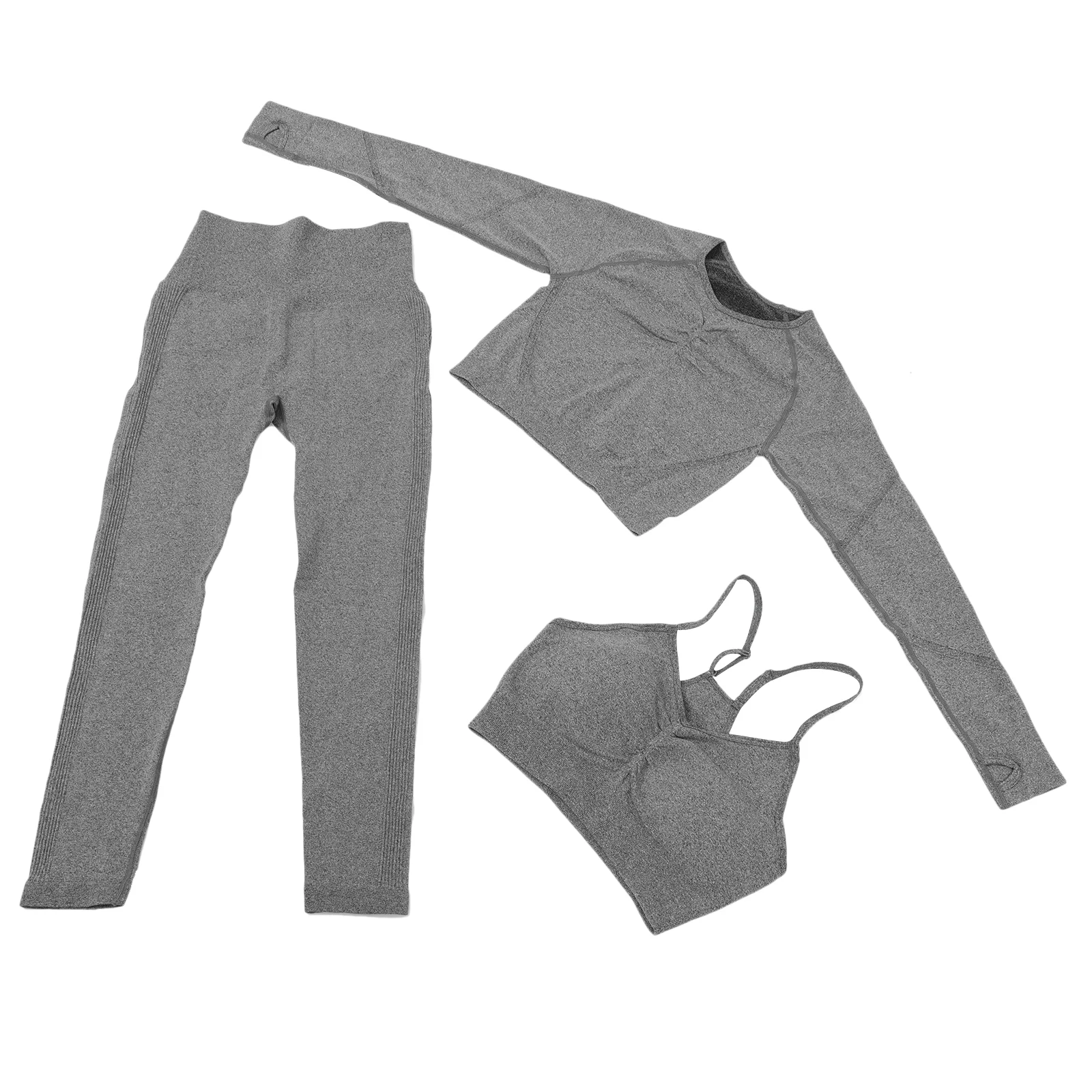 1 Set of High Waist Yoga Leggings Seamless Yoga Clothes Winter Fitness