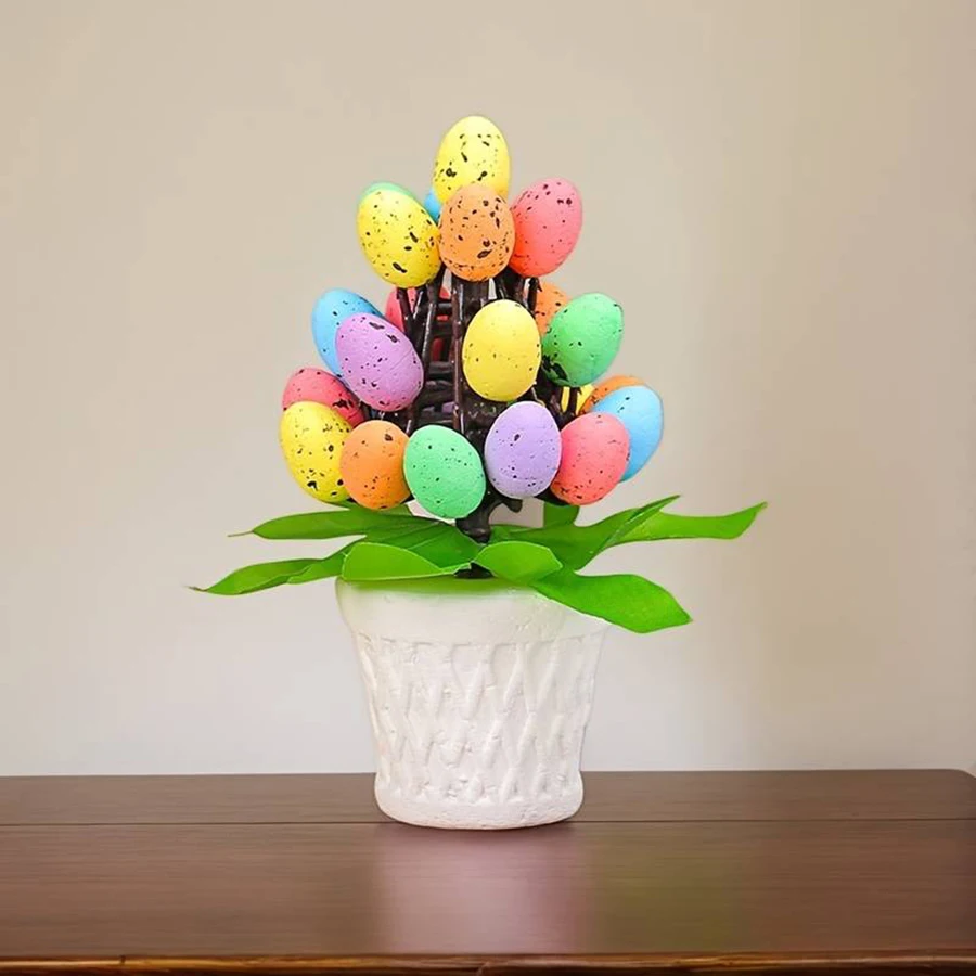 1 Piece of Colorful Artificial Easter Egg Potted Plant Ornament for Spring Festival Celebration, Birthday Party, and Desktop Decoration
