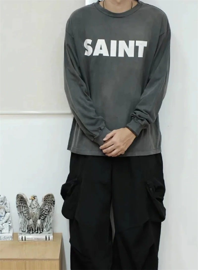 Vintage High Street New Classic Logo Printed Casual Loose Retro Japanese Street T-Shirt