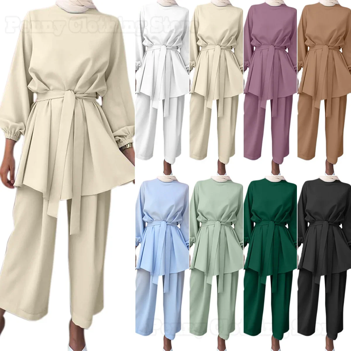 

2023 New Solid Color Fashionable And Fresh Two-Piece Set, Versatile Set, Eastern European Outing And Commuting Style