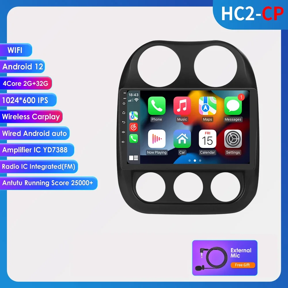 

Car Stereo for Jeep Patriot Compass 2011 - 2017 2 Din Android GPS Navigation Autoradio Carplay Touch Screen Multimedia Player
