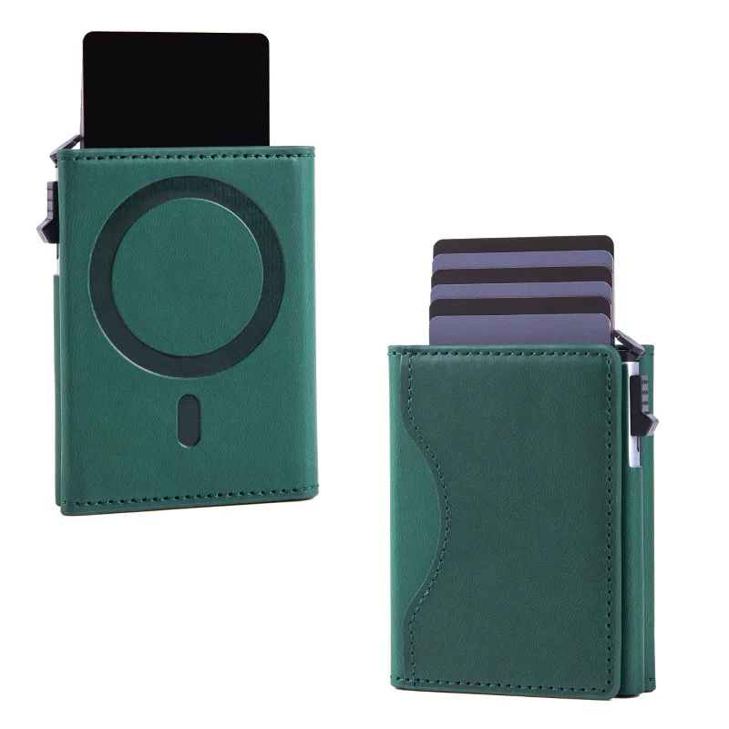 Luxury Magnetic Elastic Leather Wallet Card Holder with Card Slots