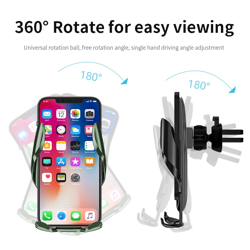 Universal 360° Adjustable Car Phone Mount with Base and Rotating Design