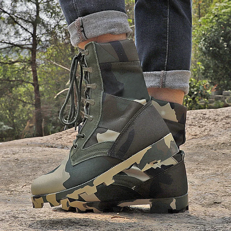 Men's Mountaineering Shoes Army Green Sand Desert Boots Men's Non Slip Military Tactics Training Men's Army Combat Boots