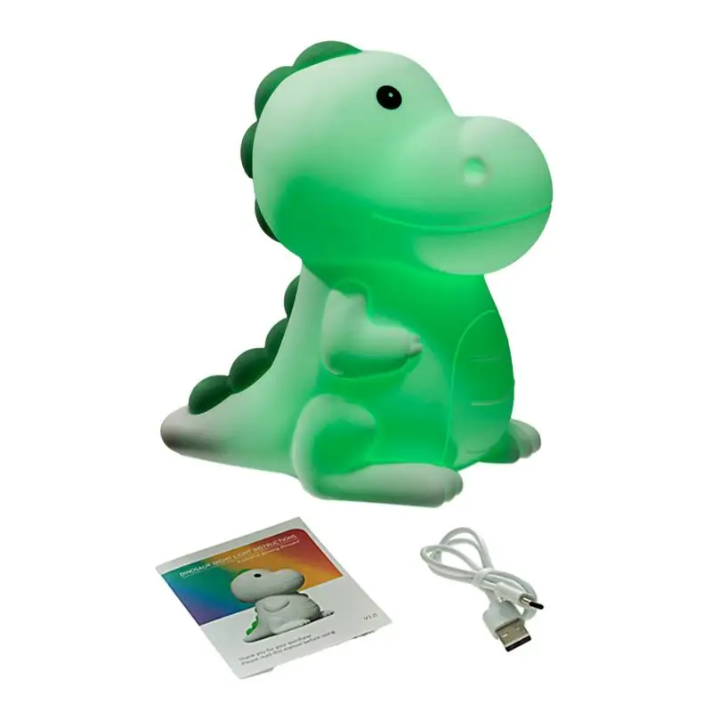 

Силиконовая лампа в виде динозавра, детские Ночники для спальни, ночники в виде животных, милая лампа с 7 меняющимися цветами, милая детская лампа для