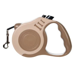 Retractable Pet Leash for Hiking and Walking - 3 to 5 Meter Adjustable Length (Coffee)
