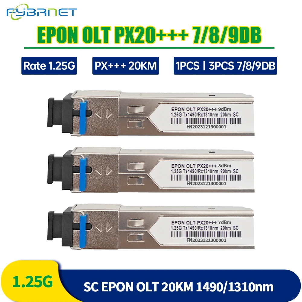 EPON PX20+++ 20KM 1.25G Optical Fiber PON Module 7/8/9db SC Port fibra module Compatible with BDCOM TPLINK Ubiquiti HIOSO VSOL focusable 650nm 80mw red laser diode module 12x55mm with 5v adapter and holder