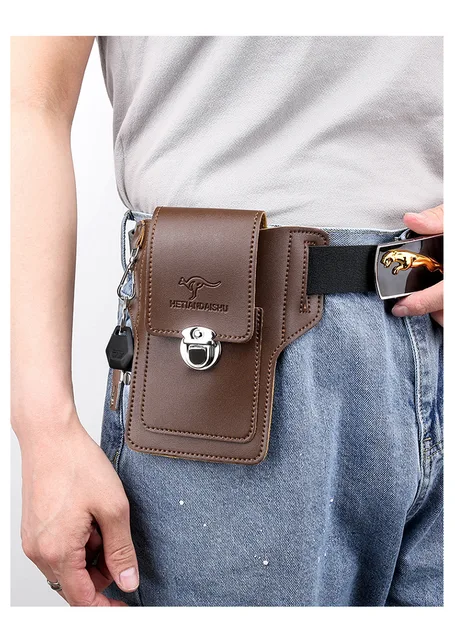 Classical Pouch Leather Phone Case For iPhone 11 XS X 7 Waist Bag Magn –  www.