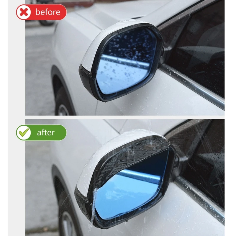 Rear View Side Mirror Rain Eyebrow Cover for Cars Truck SUV Lightweight Rain Visor Smoke Guard for Most Vehicles