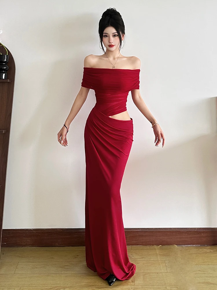 فستان Nibberr للسيدات مكشكش غير منتظم شبكي مرقع رق...