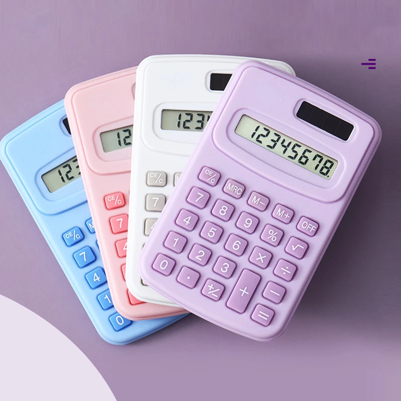 Description Picture 3 of itemSmall Solar Calculator Portable Calculator Cute 8 Digits LCD Electronic Home Office Calculator for Kid Primary School Calculator