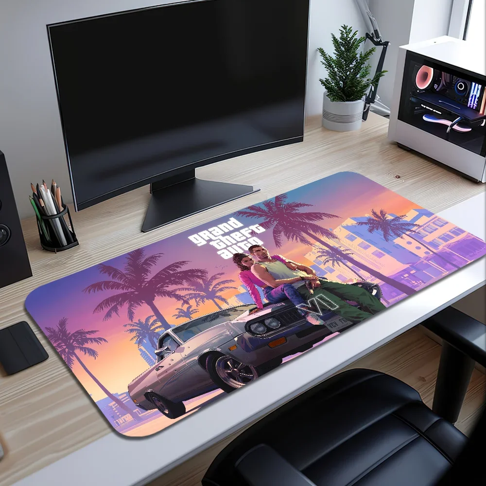Game G-GTA 6 Large PC Mouse Pad For Non-Slip Gaming Laptops Gamer Carpet Keyboard Mat Desk Protector 5