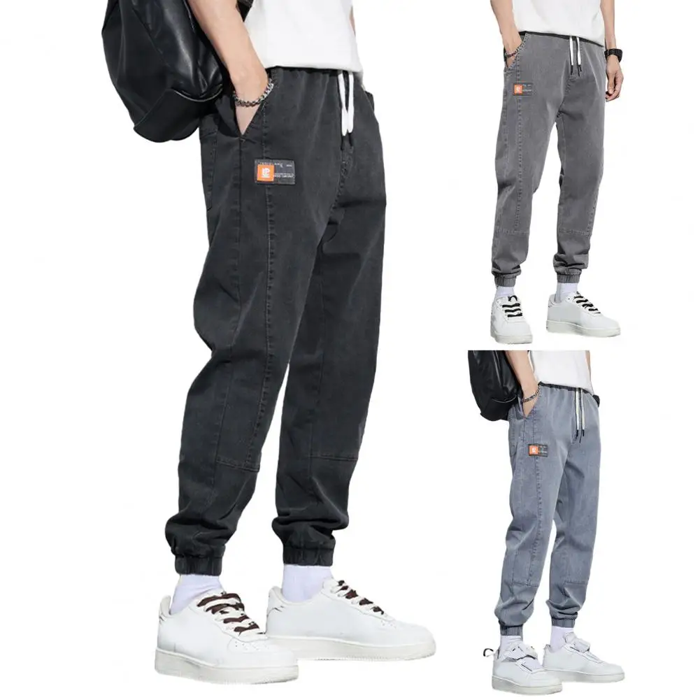 Description Picture 6 of itemMen Casual Workwear Pants Men Trousers Men's Cargo Pants with Drawstring Waist Ankle Bands Soft Warm Trousers with for Fall