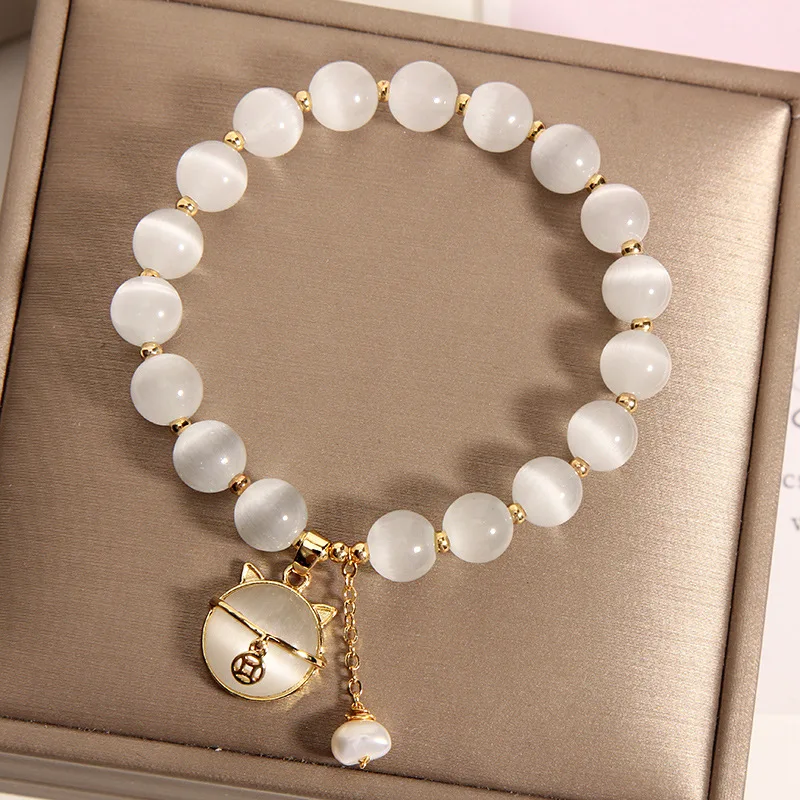 

High Quality White Beads Charm Bracelets Bright Pearl Women Girls Wedding Party Jewelry Birthday Gift Pulsera