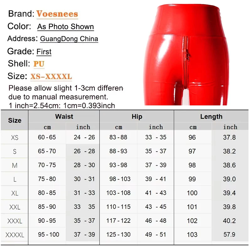 New Red Sexy Open Crotch Women Pants PU Double Zipper Bodycon Trousers Ladies Exotic Slim Nightclub Micro Elasticity Leggings 4