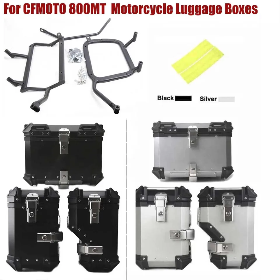 Kit Porte-bagages Et Coffres Latéraux Pour CFMOTO 800MT - Support Top Case Et Sacoches - 38L Noir