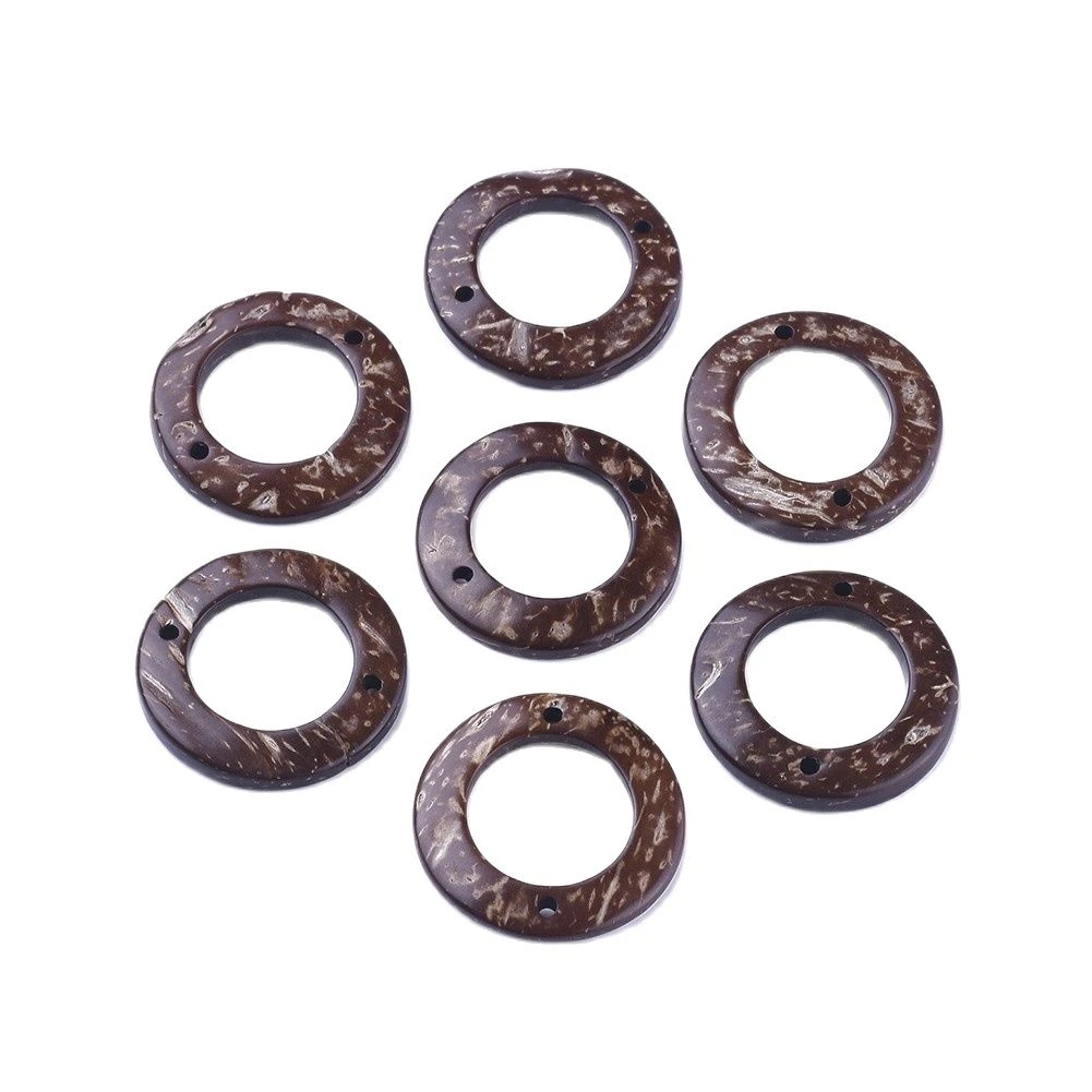 Anillos de coco de madera, eslabones hacer joyas de madera, manualidades, 30x4mm, agujero: 2mm, 50 Uds.|coconut ring|jewelry loops -