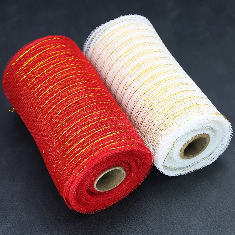 (10 Yards/roll)15cm Christmas Mesh Ribbon Decoration Christmas Tree Decorations DIY Big Bow Material Gift Flower