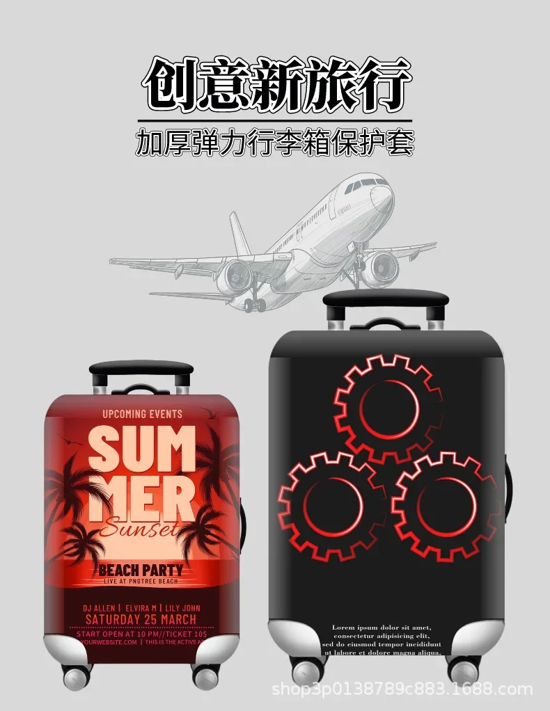 Description Picture 2 of itemLuggage Cover Stretch Fabric Suitcase Protector Baggage Dust Case Cover Suitable for18-32 Inch Suitcase Case Travel Organizer