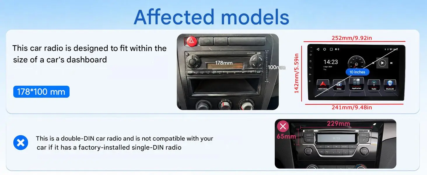 ESSGOO Radio Universal 2 DIN Android 15 de 7"/9"/10.1" 4+64G, CarPlay y Android Auto Inalámbricos, GPS, RDS FM, WiFi, Bluetooth, Mirror Link, Control del Volante, Pantalla Táctil, Reproductor Multimedia de Video 7