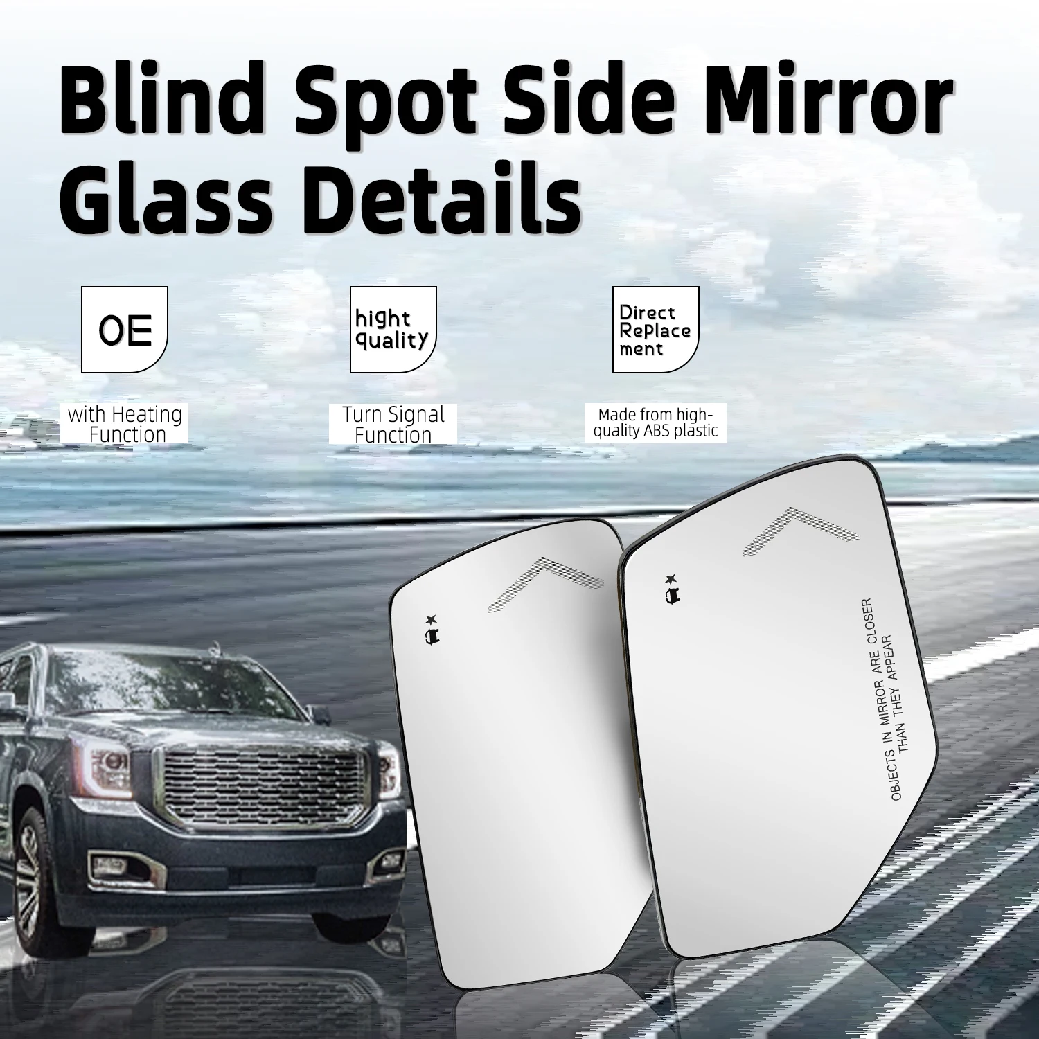 

Heated Turn Signal Blind Spot Heated Mirrors for Cadillac Escalade Chevrolet Suburban GMC Yukon Chevrolet Tahoe 2015-2020