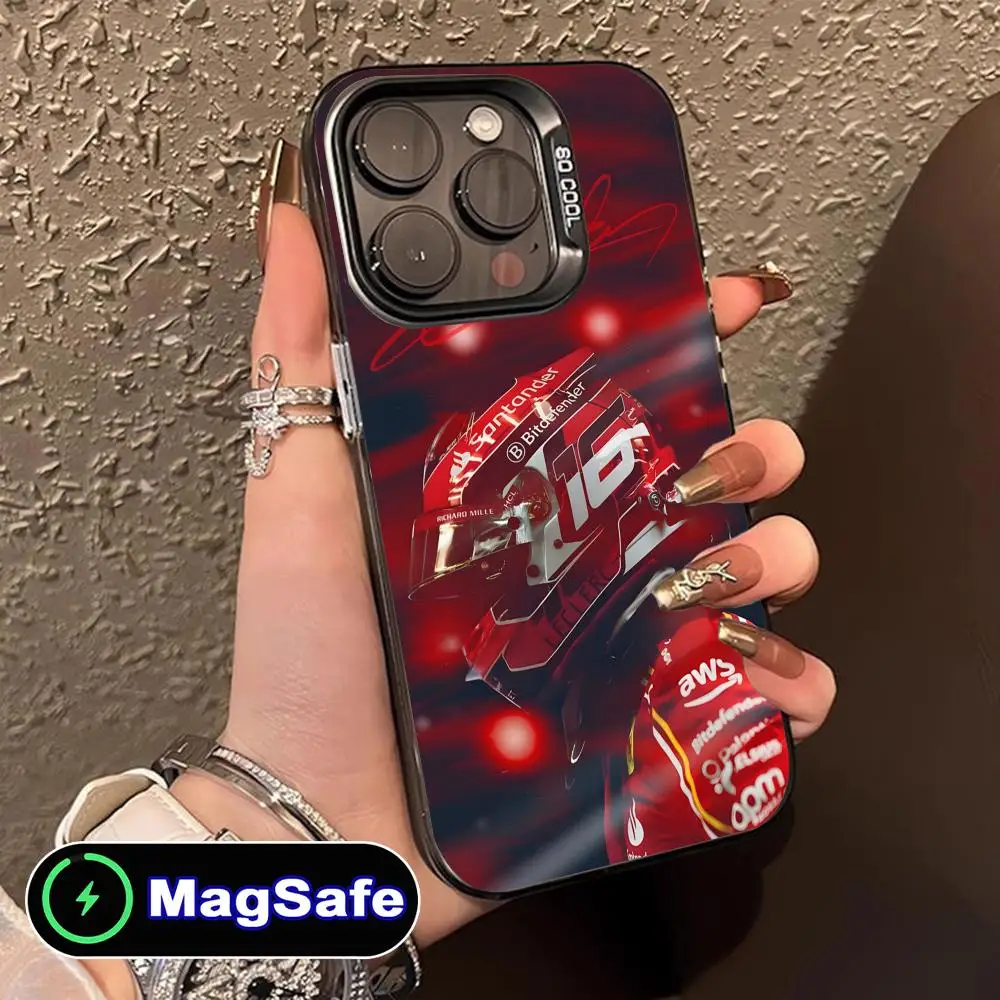 Translucent Color Print Sports Phone Case Featuring Charles Leclerc
