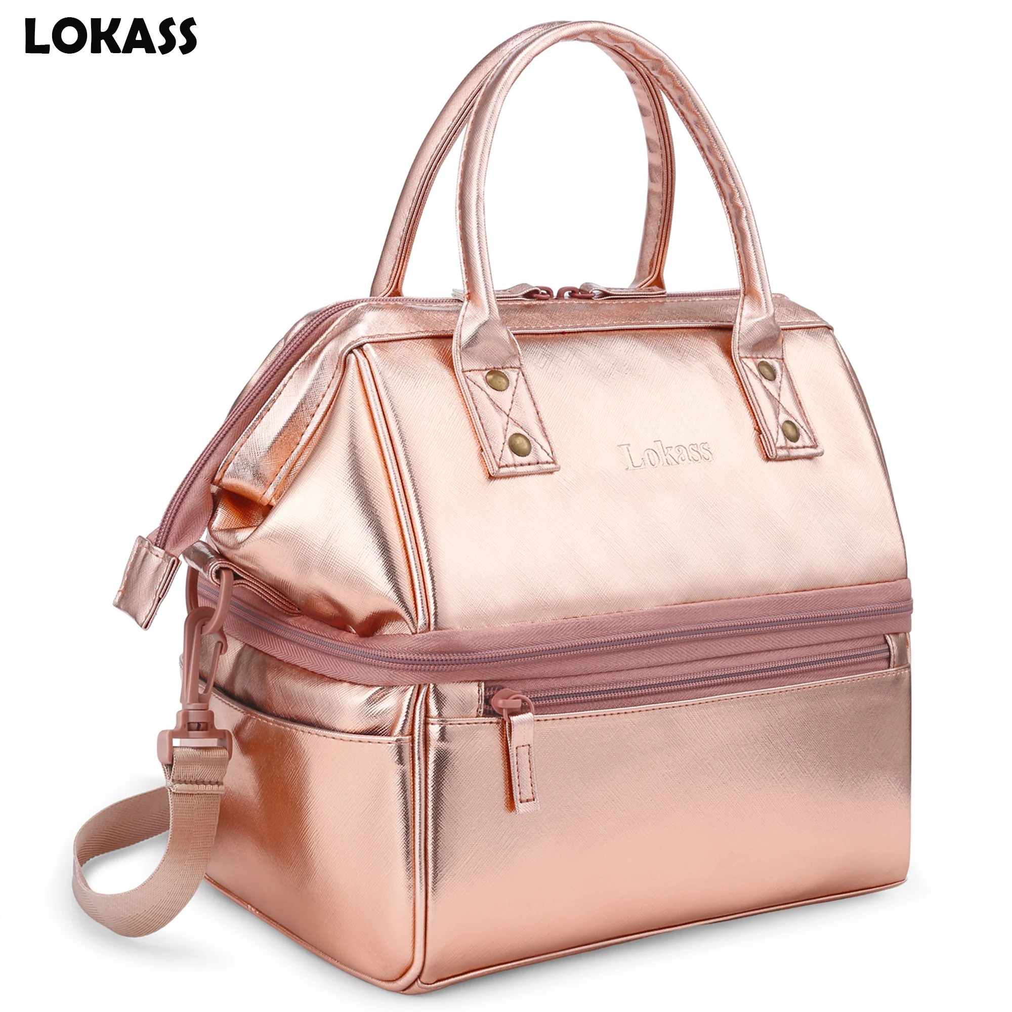 

Вместительная двухслойная Термосумка для ланча, изолированный контейнер для хранения пищевых продуктов для пикника, холодильник для хранения молока Bento, сумка-тоут