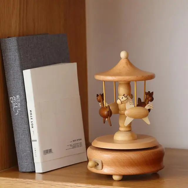 Wind Up Musical Box Wooden Music Box Wood Crafts Retro Birthday Gift Vintage Home Decoration Accessories Valentine's Day Gift 2