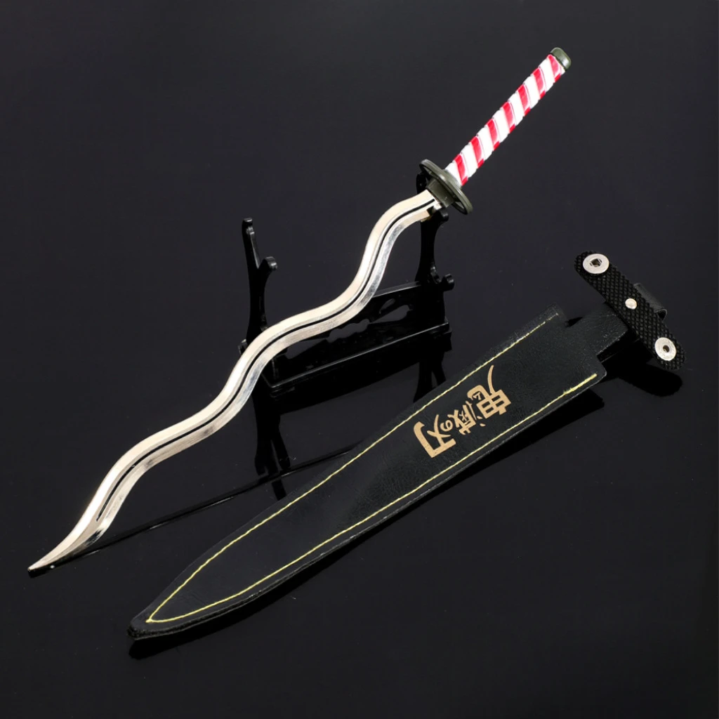 Demon Slayer Katana 25cm with Display Stand Metal Model Collection Nichirin Sword Inosuke Anmie Peripherals Obanai Knife Mitsuri cosplay sword cosplay prop laser sword cosplay toy