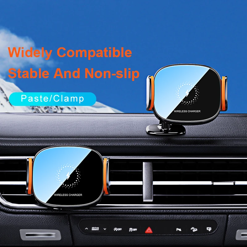 

Mobile Phone Holder For Car 15W Wireless Fast Charging 360 Degree Rotation Phone Stand For Android And Apple Cellphones JK-681