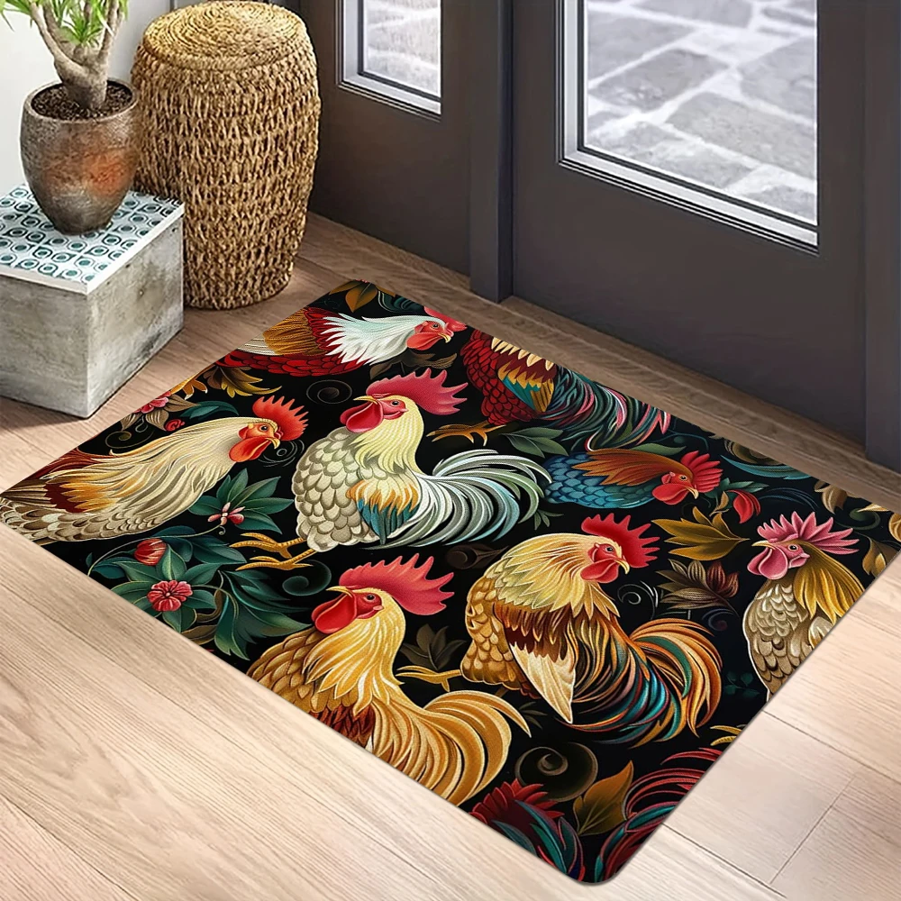 Rooster Rug Retro Farmhouse Rooster Rug: The Perfect Blend of Charm and Function ...