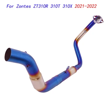 Slip On Motorcycle Front Connect Pipe Head Link Tube Stainless Steel Exhaust System For Zontes ZT310R 310T 310X 2021-2022