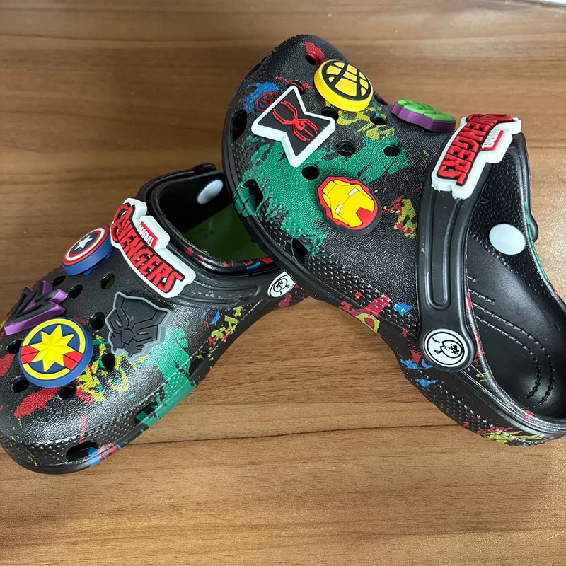Beach Shoes Children Sandals Kids Shoes Kids Sandals Avengers Cartoon Anime Spider Man Hole Shoes Anti Slip Anti Odor Beach Sandals Birthday Gift