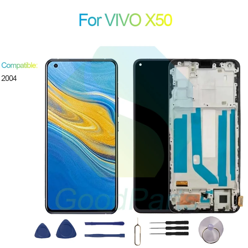 

For VIVO X50 Screen Display Replacement 2376*1080 2004 For VIVO X50 LCD Touch Digitizer