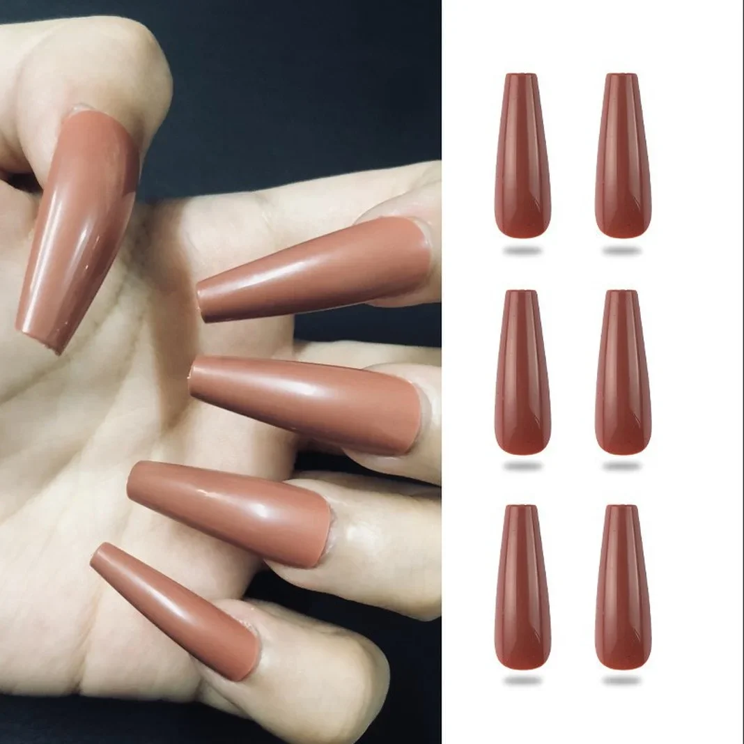 Fake Nails 20/100Pcs Candy Color False Nail Extension Forms French Acrylic Full Cover Solid Color Pointed Sets Tools