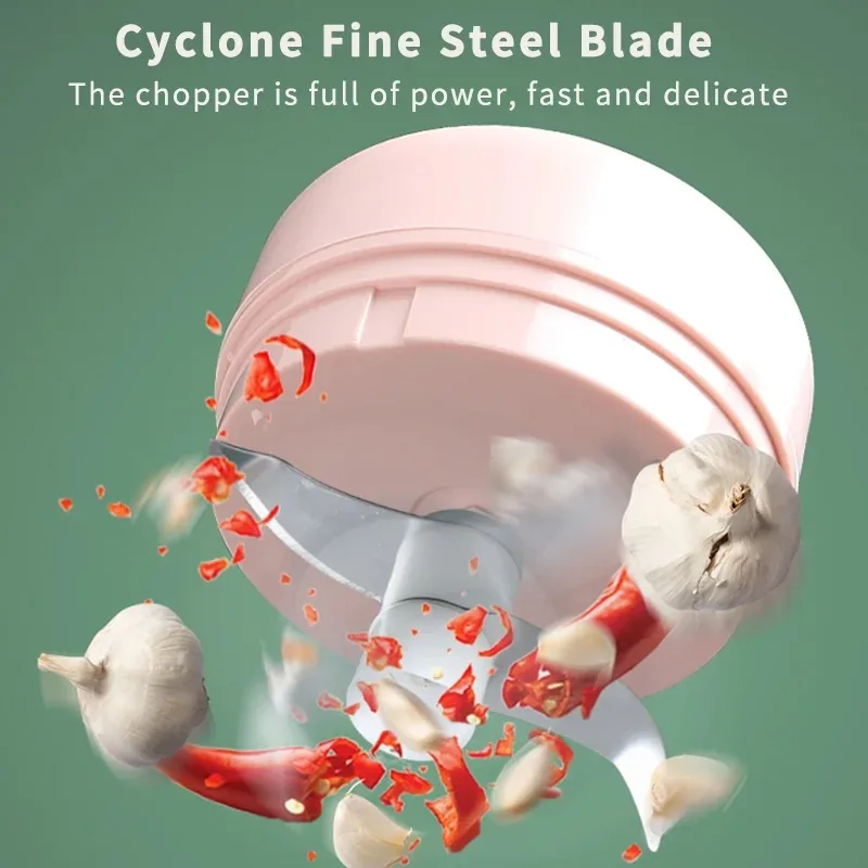 100/250mL Powerful Garlic Mincer Mini Electric Garlic Chopper USB Charging Ginger Garlic Onion Meat Garlic Crusher Food Chopper