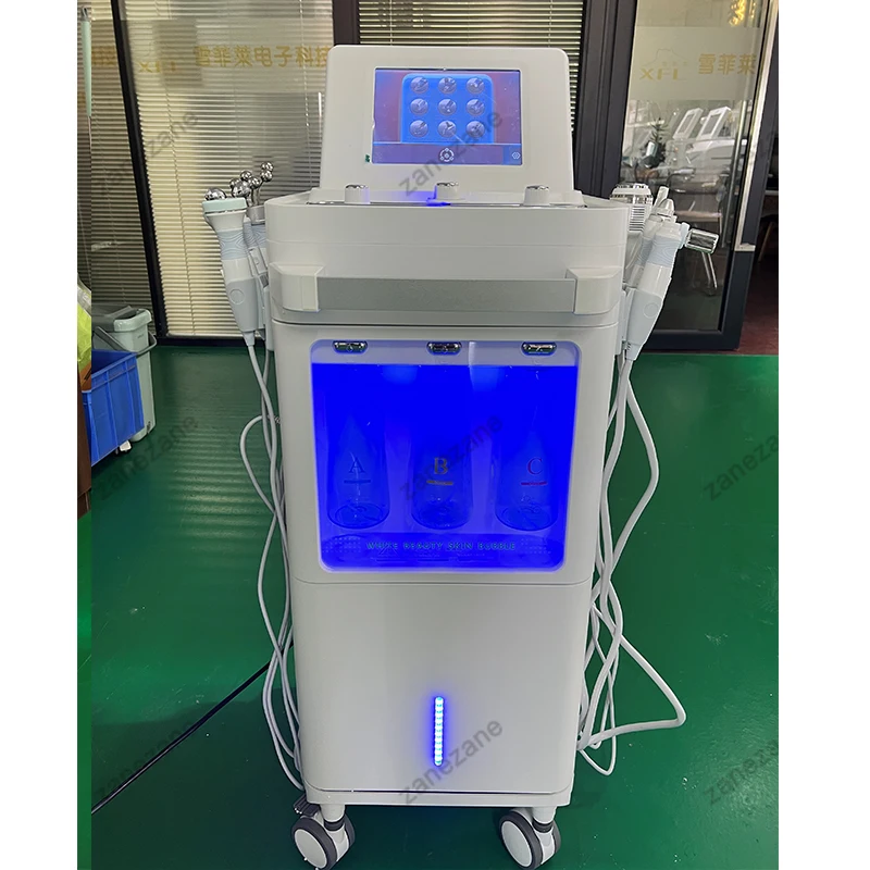 9 az 1-ben többfunkciós mikrodermoabráziós arcápoló gép | H2O2 Bubble Skin Care tisztító és csiszoló szépségápoló eszköz [mikrodermoabrázió, bőrápolás]