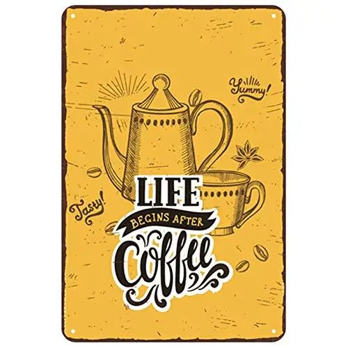 

Coffee Theme Wall Decor Metal Sign 8x12 Inches Restaurant Bar Kitchen Poster Nostalgic Retro Home Decoration Tin Signs